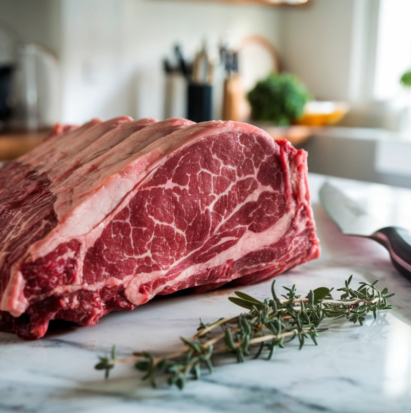 Chef removing the silver skin from beef back ribs during preparation.