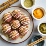 Red bean rice balls with creative garnishes and colorful fillings.