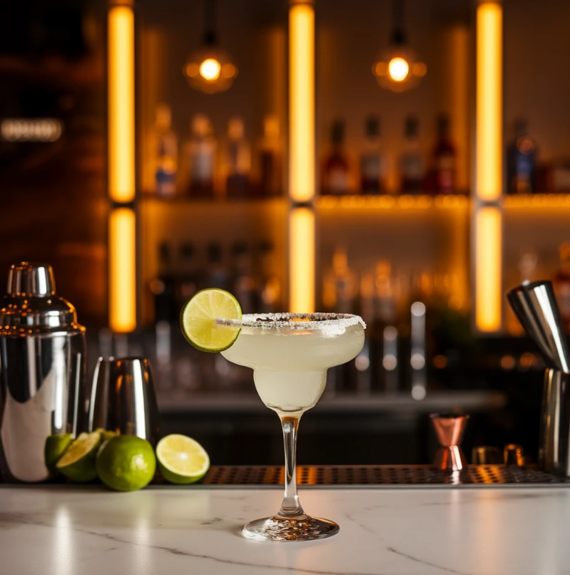 How to order a skinny margarita at a bar in a stylish cocktail lounge.