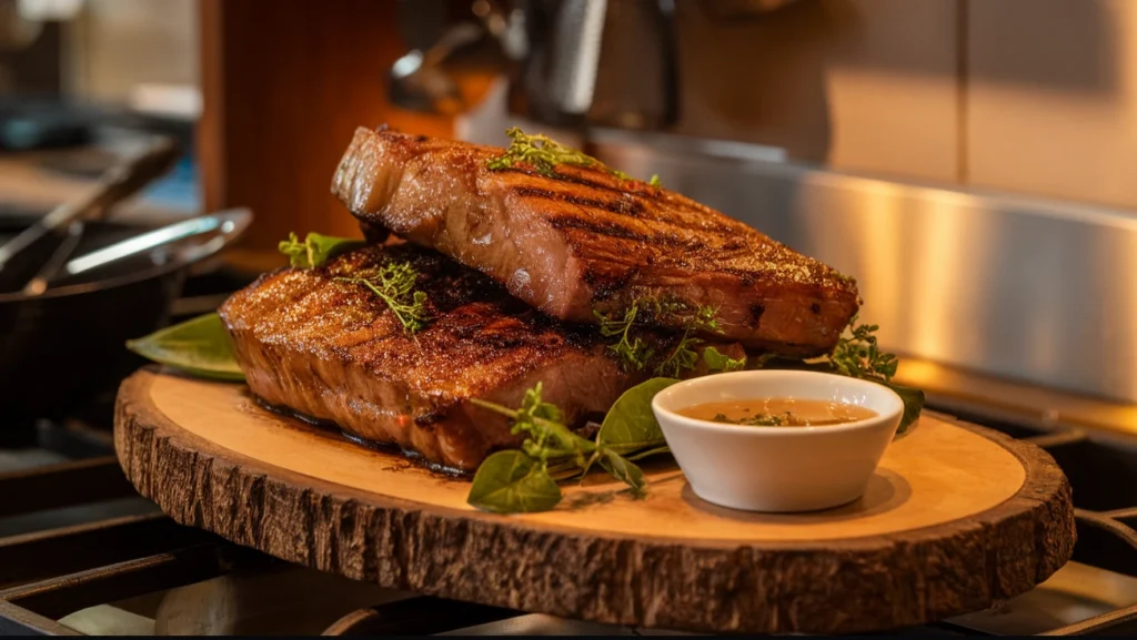 What's the best thing to smoke on a Traeger? Showcasing smoked brisket and ribs with herbs and sauce.