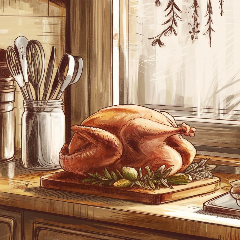 How to draw a turkey, step-by-step turkey illustration tutorial.