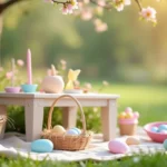 Inclusive Easter Egg Hunt setup with sensory-friendly elements.