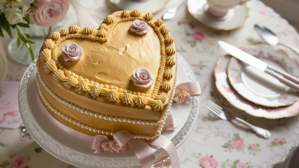 vintage heart cake