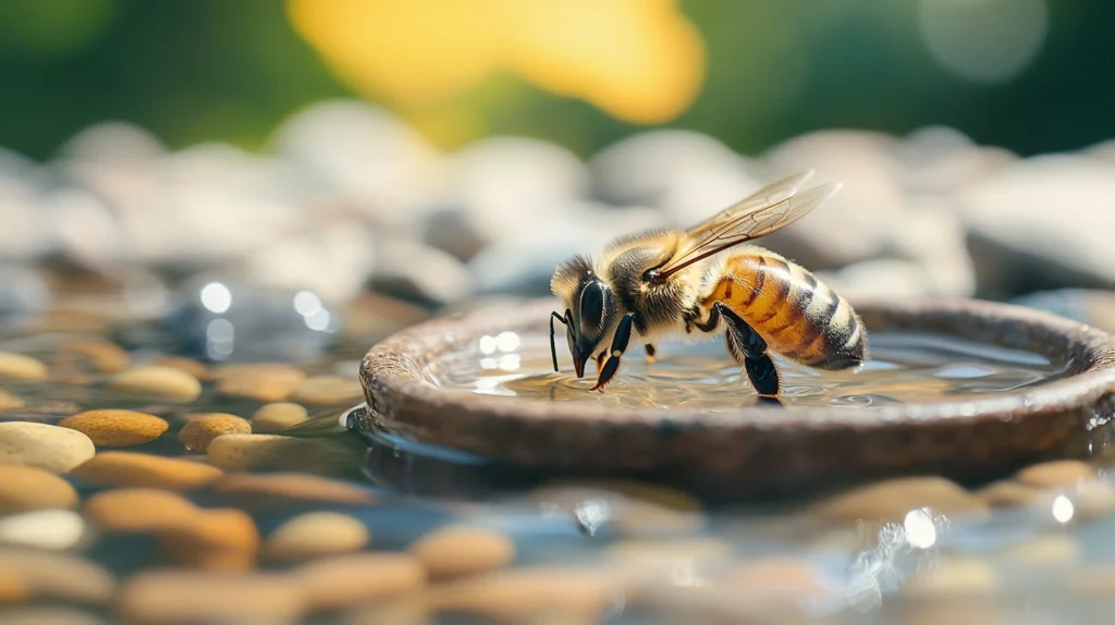 A bee-friendly garden with nectar-rich flowers like lavender and sunflowers.
