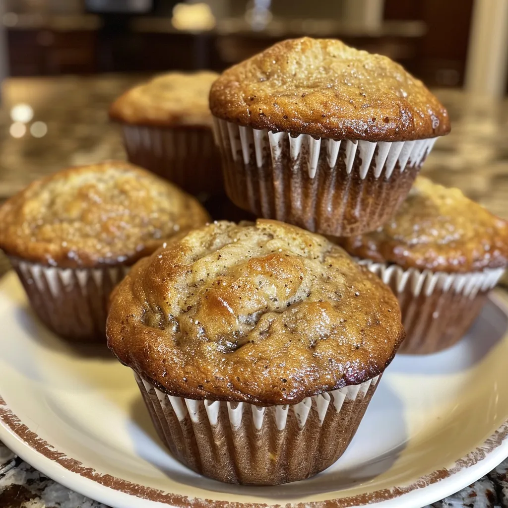 Delicious banana bread muffins topped with cinnamon sugar, cooling on a wire rack.