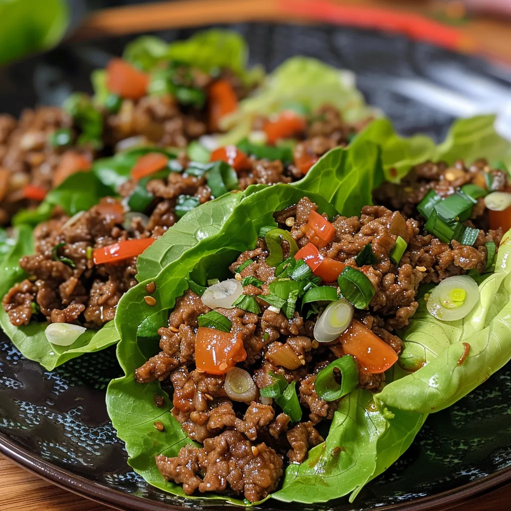 Asian Style Ground Beef Lettuce Wraps