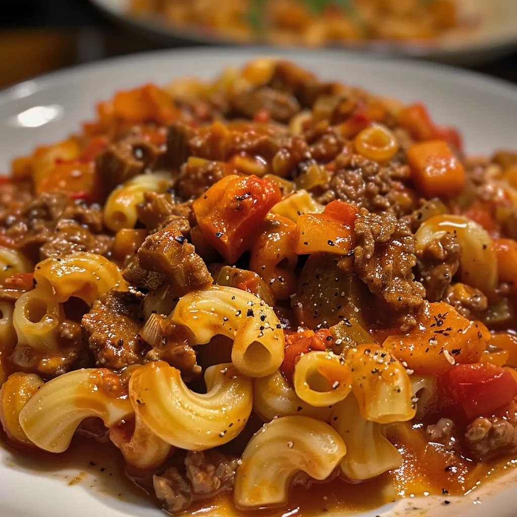 Classic Goulash with Ground Beef and Elbow Pasta