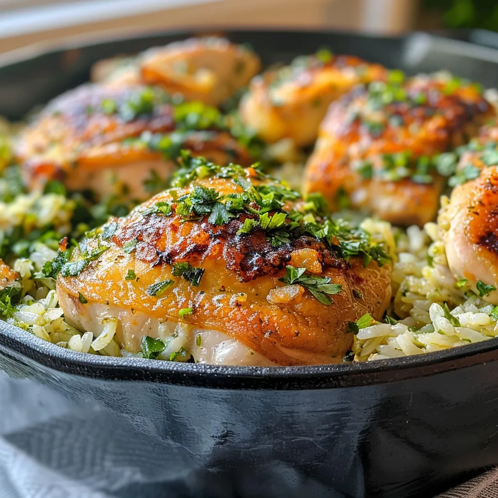 Salsa Verde Chicken & Rice Skillet