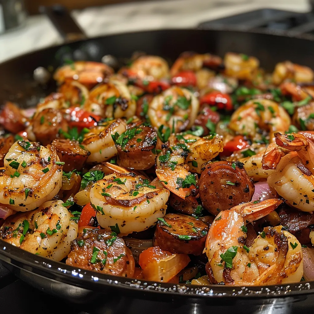 Keto Shrimp and Sausage Skillet Recipe