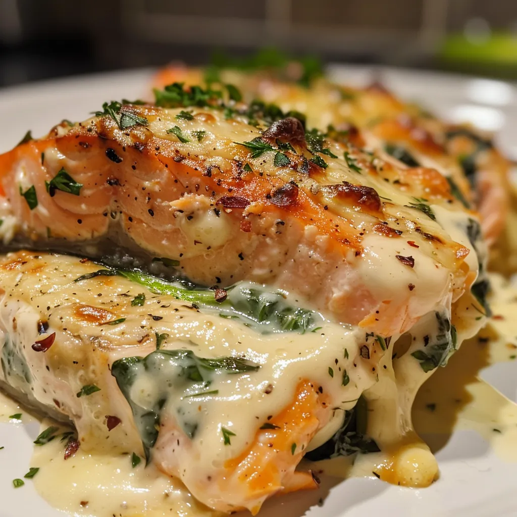 Rich Creamy Salmon Florentine Recipe