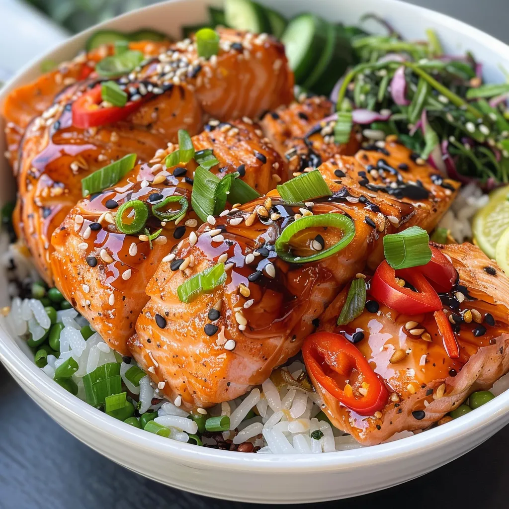 Honey Sriracha Salmon Bowls: A Sweet and Spicy Delight