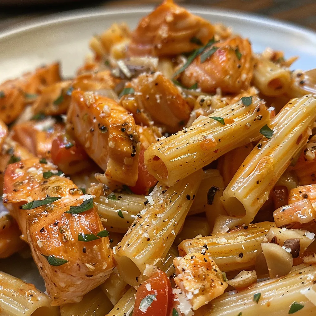 Healthy & Creamy Tuscan Salmon Pasta