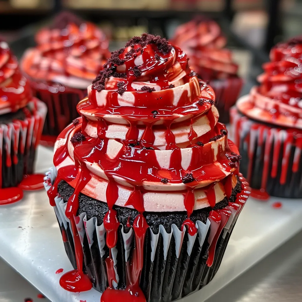 Halloween Vampire Bite Cupcakes
