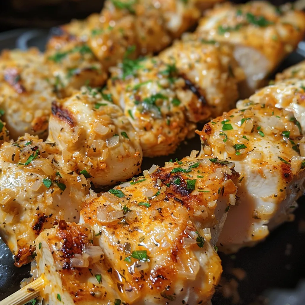 Ranch Garlic Parmesan Chicken Skewers