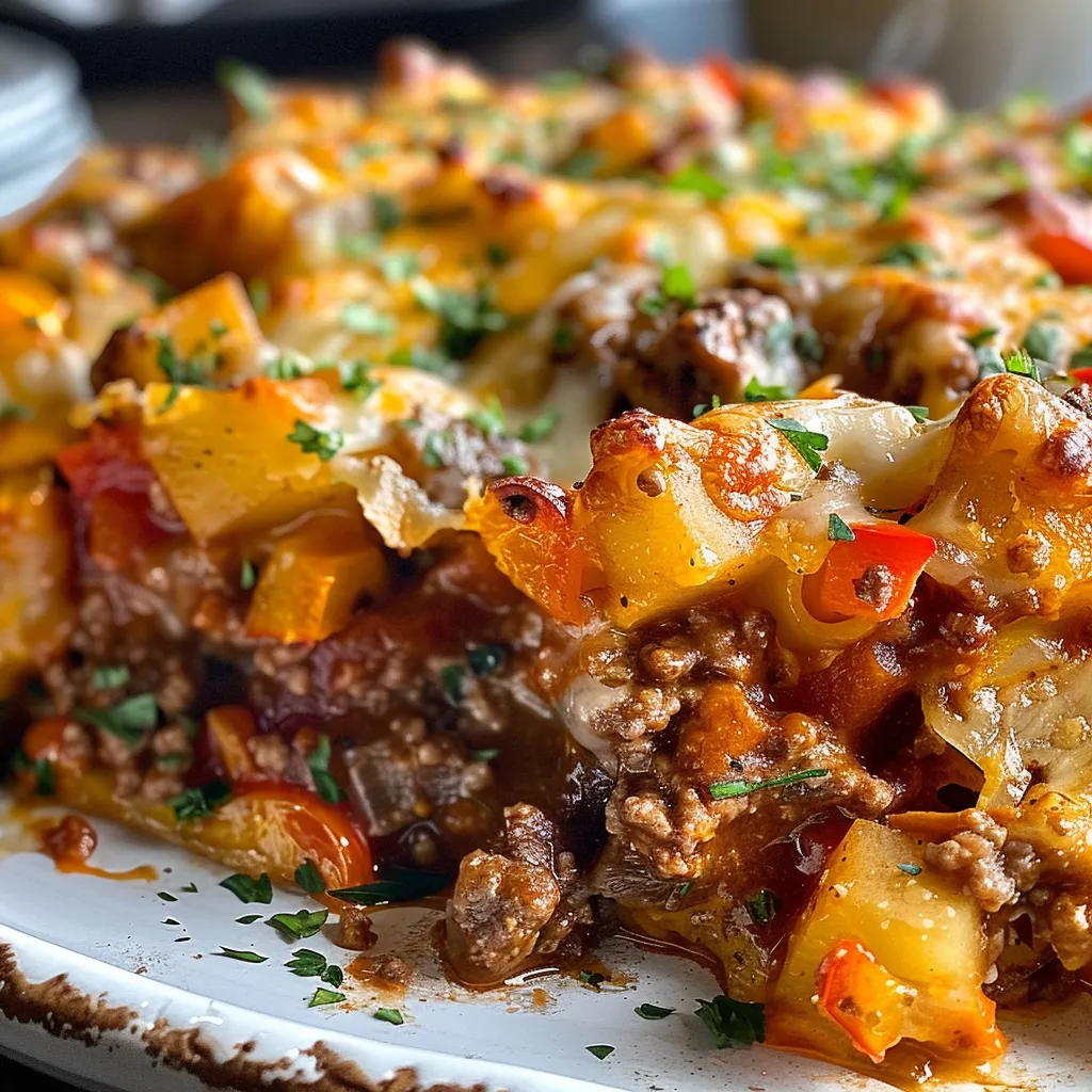 Hobo Casserole with Ground Beef & Potatoes