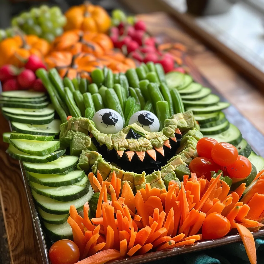 Easy Monster Halloween Veggie Tray