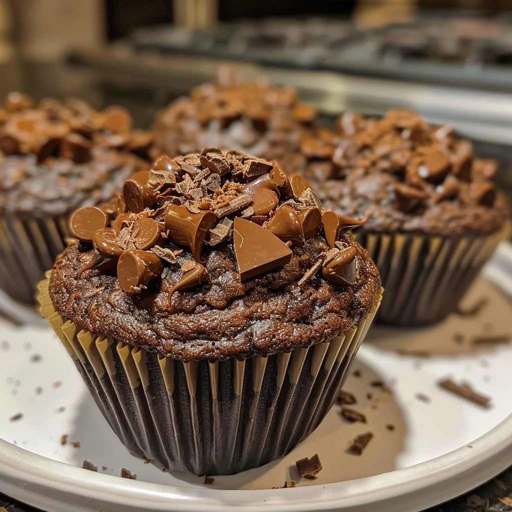 Double Chocolate Pumpkin Muffins