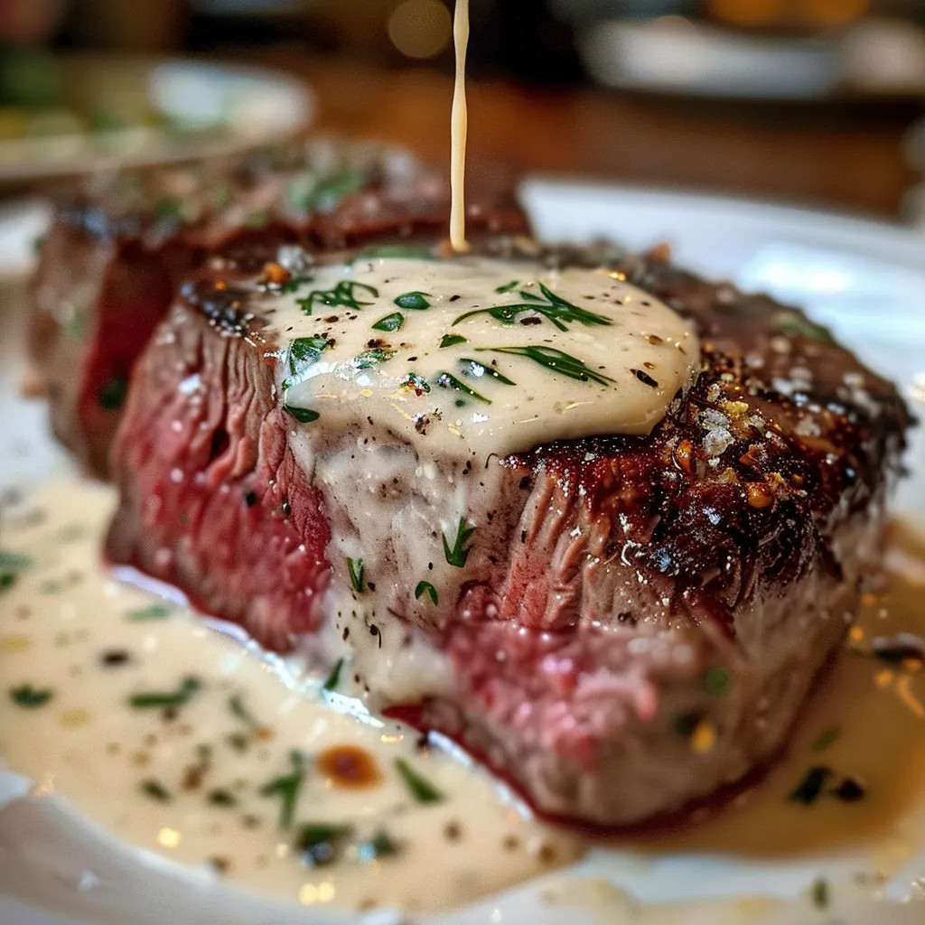 Juicy Steak with Creamy Garlic Sauce