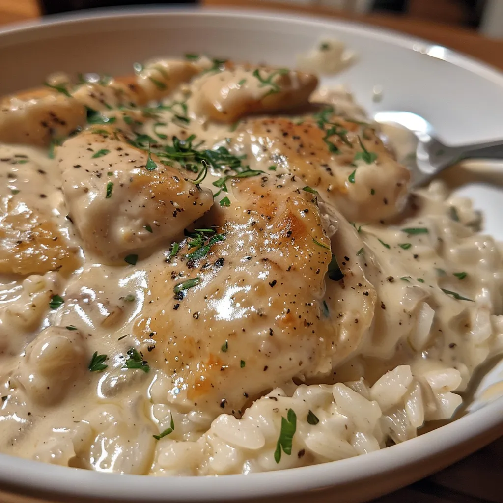Creamy Smothered Chicken And Rice