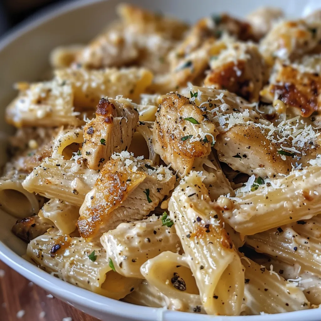 Healthy Garlic Parmesan Chicken Pasta