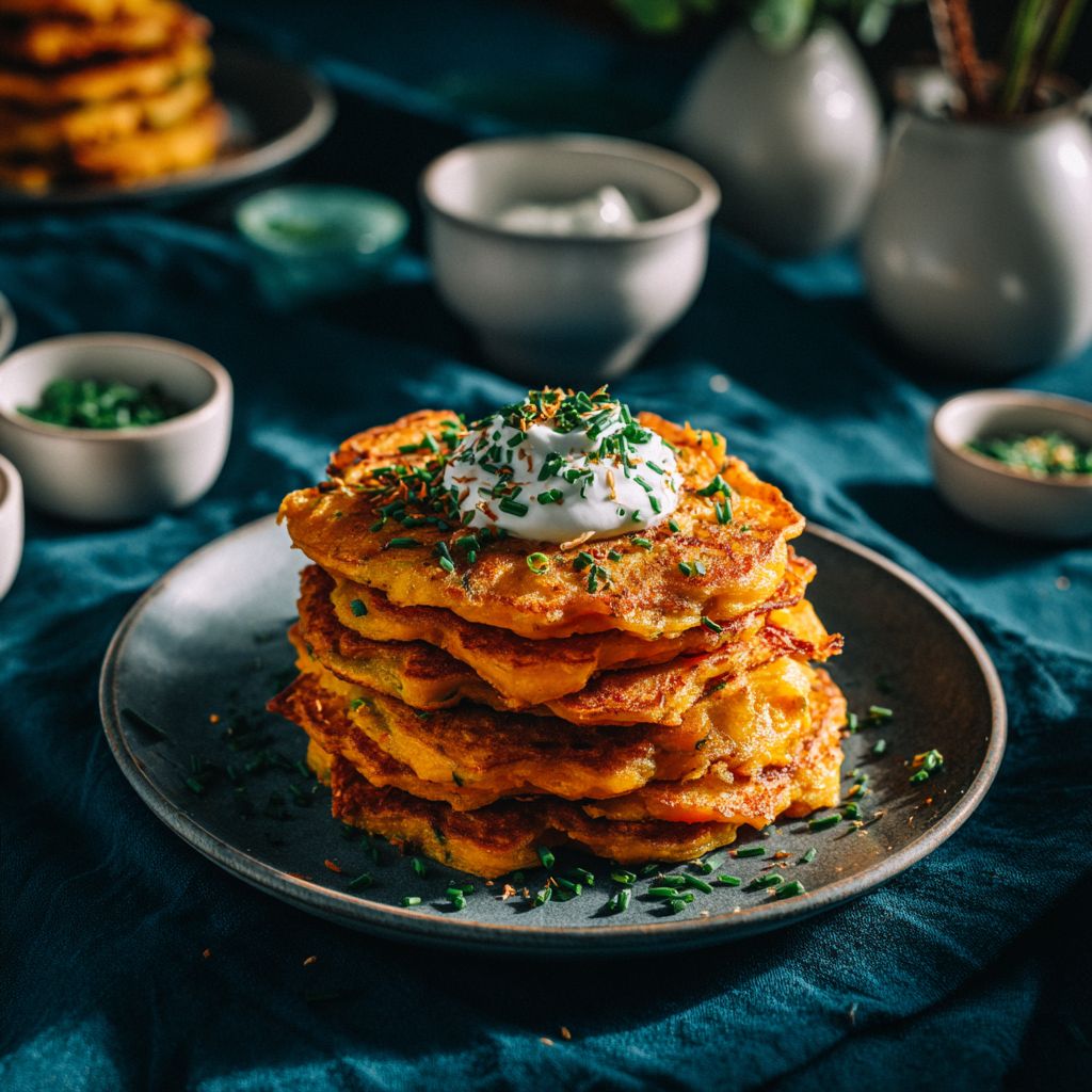 Close-up of a savory sweet potato hash in a bowl, featuring diced sweet potatoes, red bell pepper, and herbs.