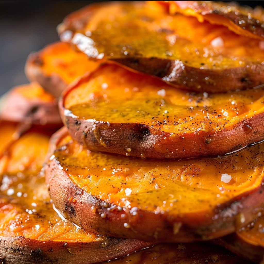 Close-up of perfectly cooked sweet potatoes in an Instant Pot, showcasing their rich texture and warm color.