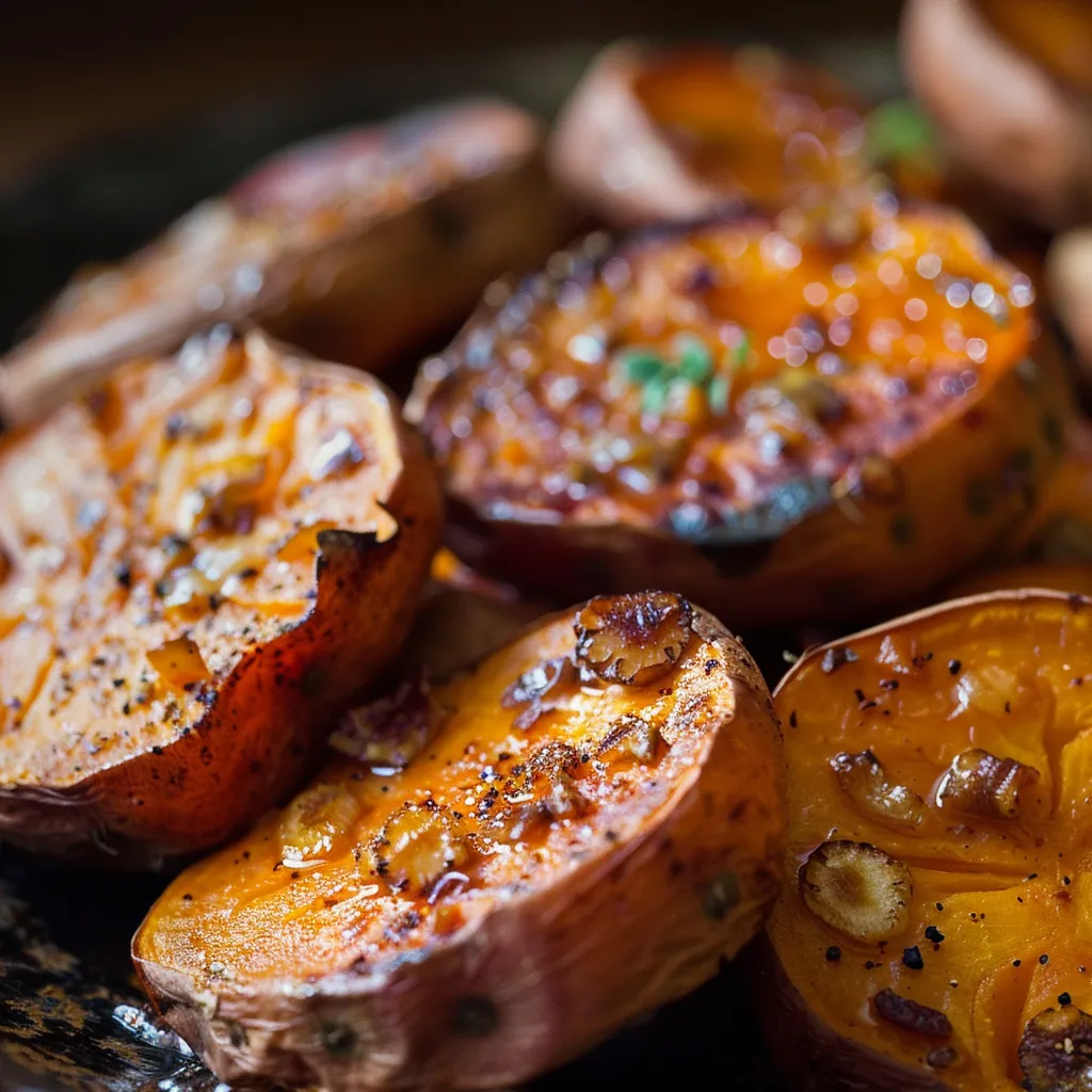 Deliciously roasted Japanese sweet potatoes on a soft surface with cozy shadows.
