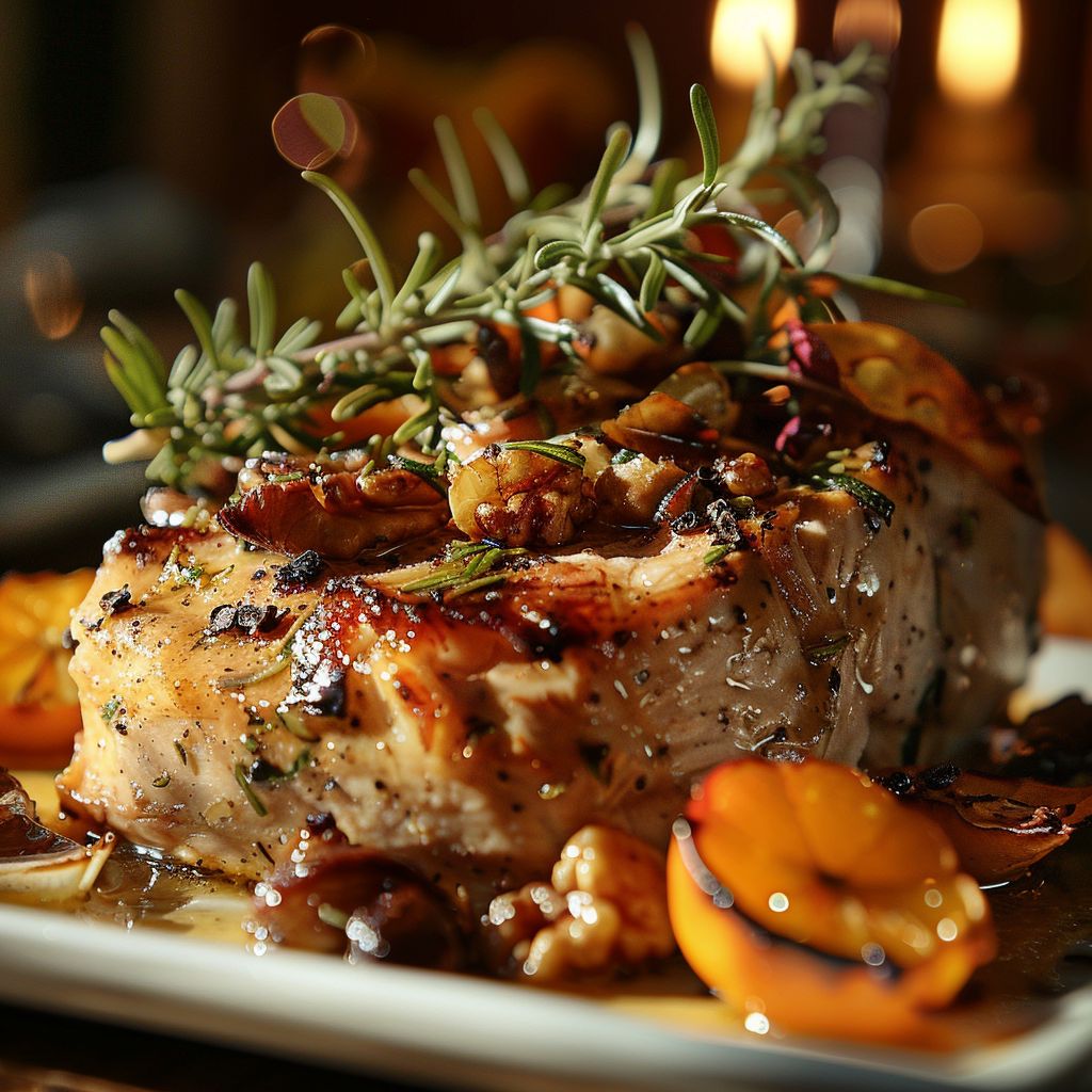 A beautifully set autumn-themed dinner table with seasonal dishes and decor.