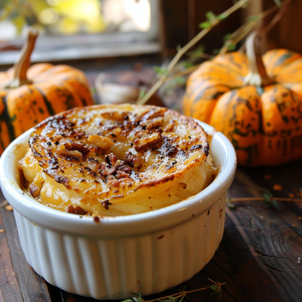A beautifully styled fall dish featuring roasted vegetables and grains in soft natural light.