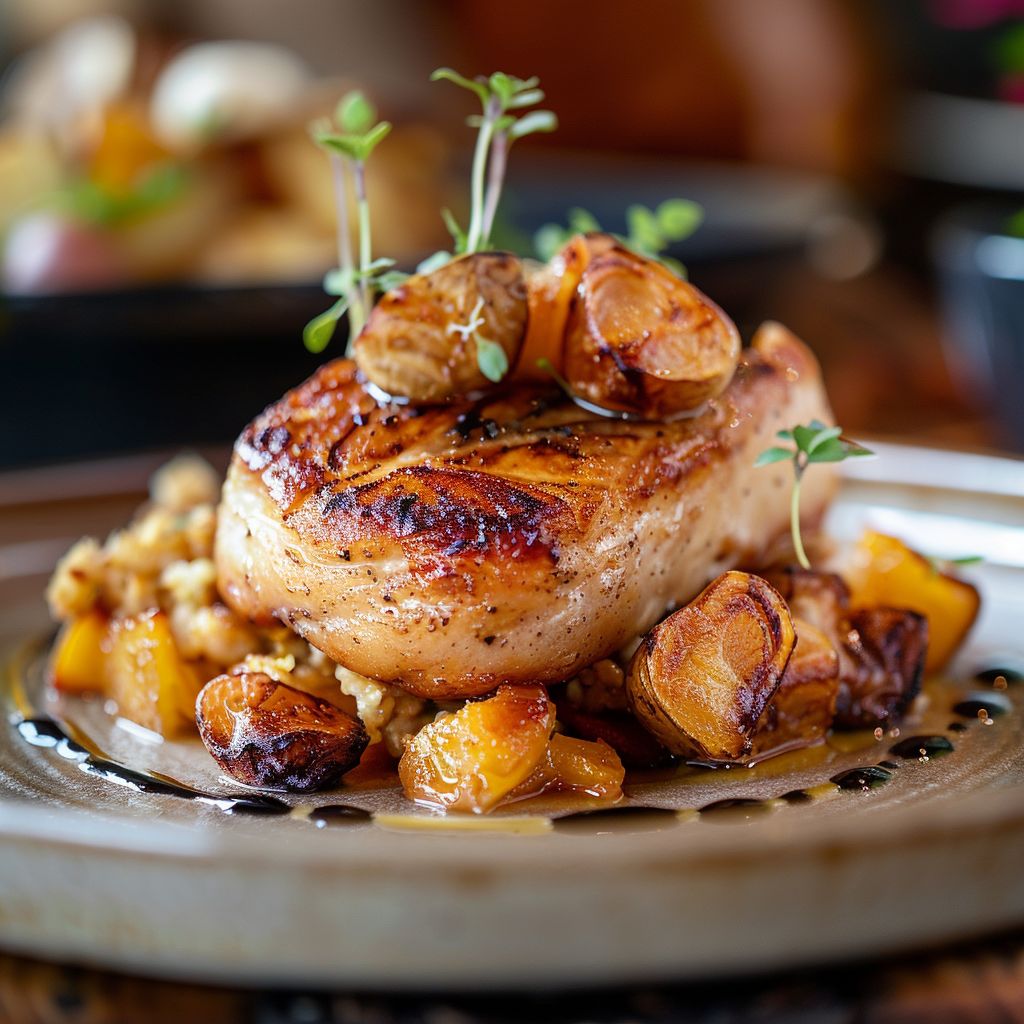 A beautifully arranged fall dinner table featuring seasonal dishes like roasted squash and apple pie.
