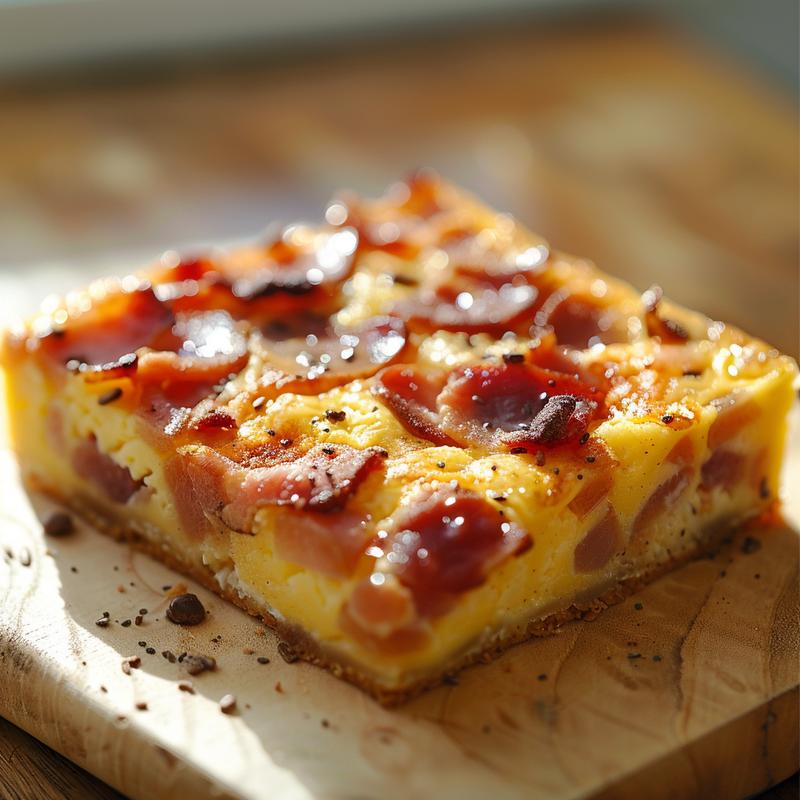 A close-up view of a delicious portion of a casserole dish showcasing 14 healthy Weight Watchers recipes on a natural wood board.