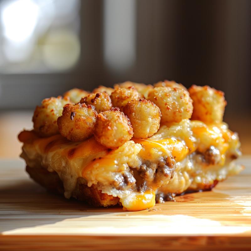 Close-up image of a portion of eggplant casserole on a grey ceramic plate.