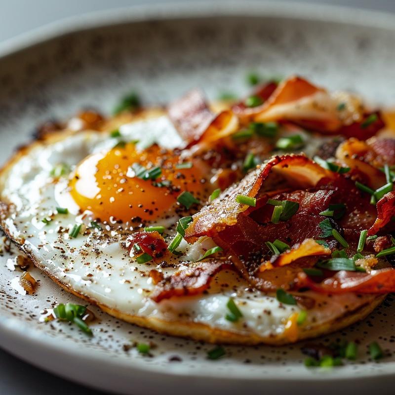 Close-up of a cheesy eggplant casserole on a light grey plate, highlighting its creamy texture.