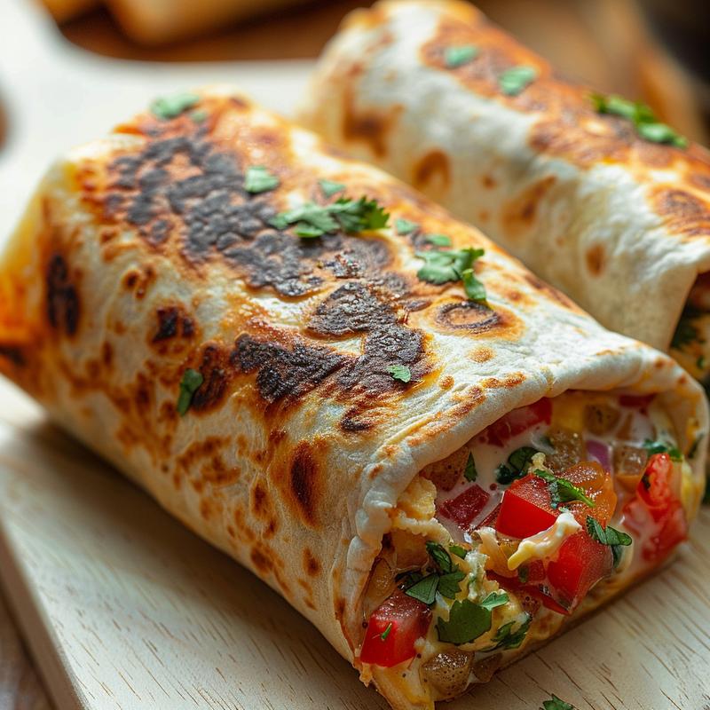 Close-up of a creamy ricotta eggplant casserole on a wooden board.