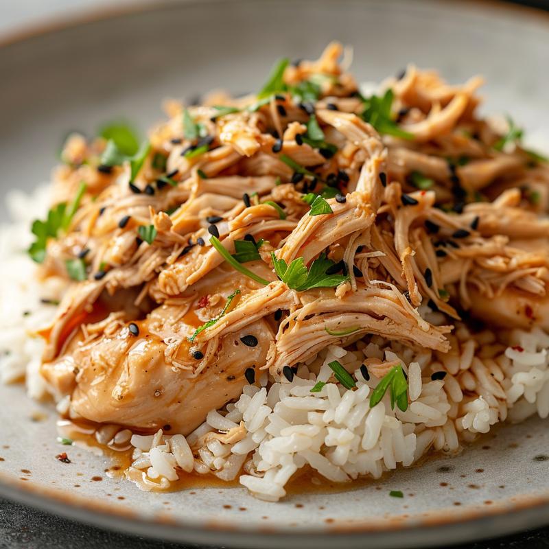 Close-up of creamy chicken broccoli rice casserole on a wood board.