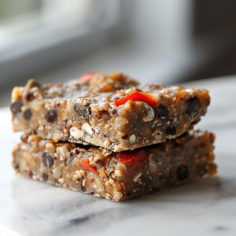 A close-up view of a portion of chicken casserole with cauliflower, presented on a light wood board.