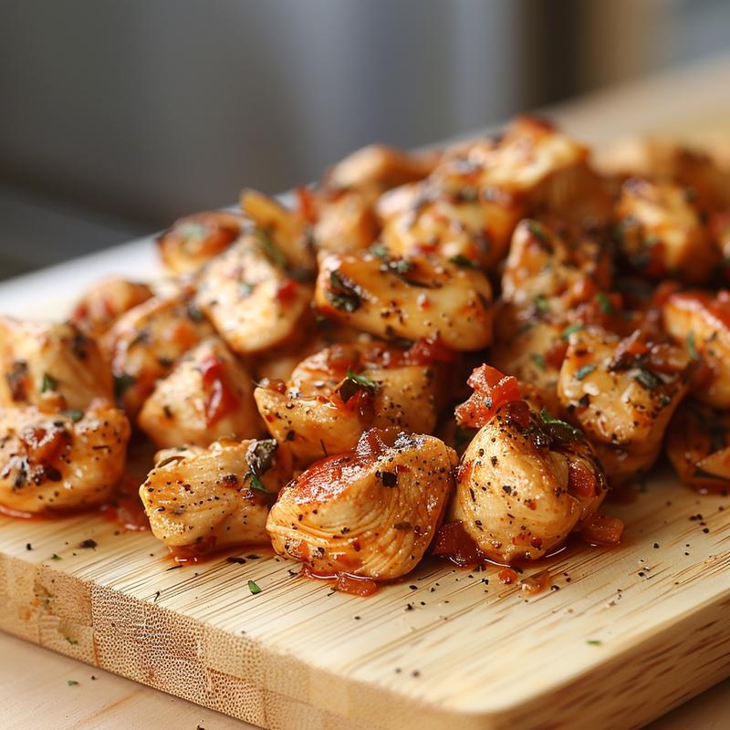 Close-up of a portion of colorful freezer meals on a wooden board.
