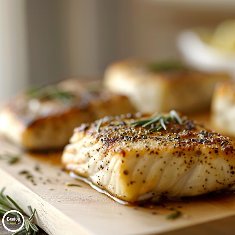 A close-up of a portion of shredded zucchini casserole served on a light wood board.