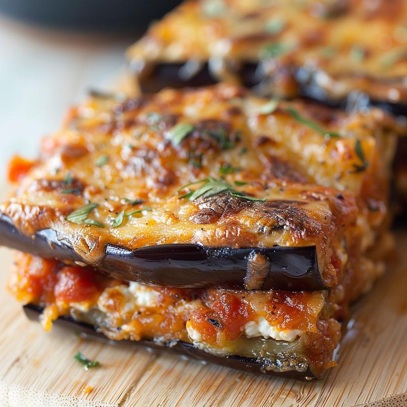 Close-up of a serving of baked feta spaghetti squash on a wooden board, showcasing its texture and ingredients.
