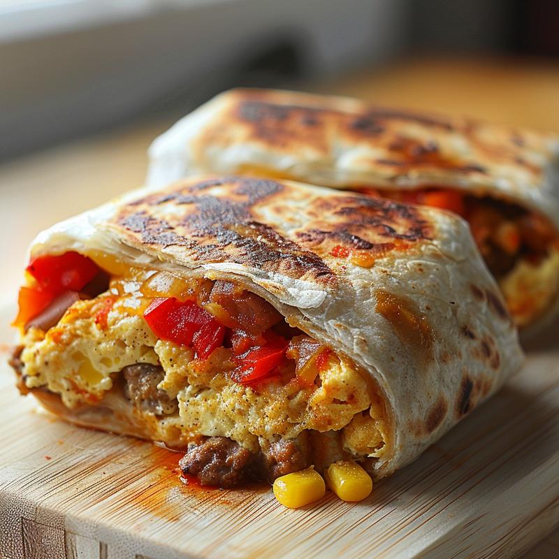 Close-up of a creamy ricotta eggplant casserole on a wooden board.