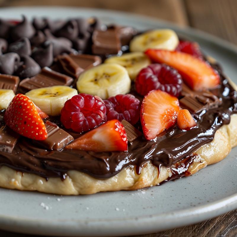 Extreme close-up of DIY pizza ingredients on a grey plate.