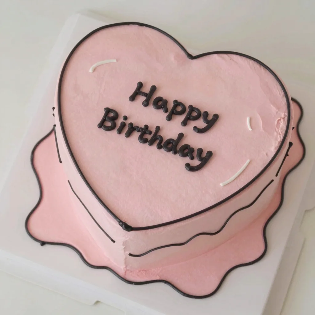 A simply decorated birthday cake with white frosting and minimal sprinkles, photographed in bright, natural light.