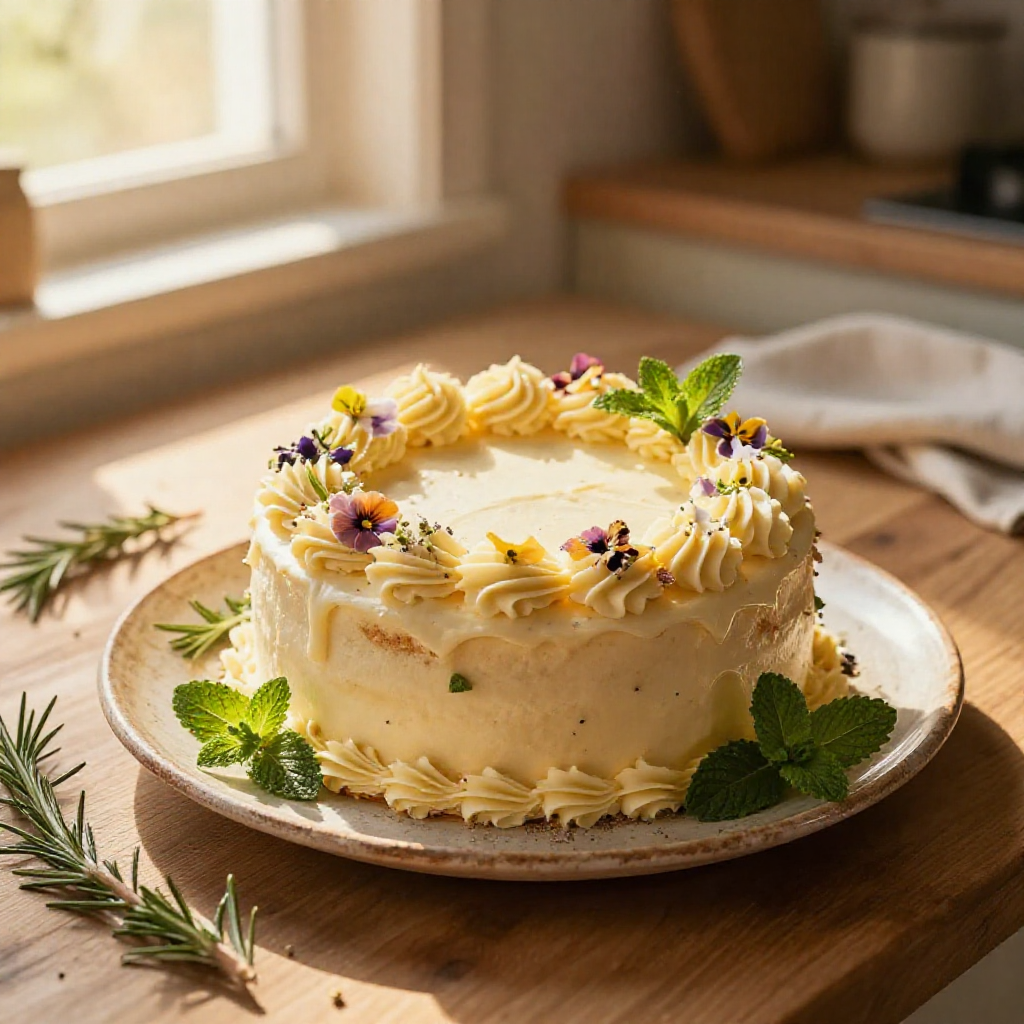 Lifestyle food photograph of a baked good on a decorative plate, set at a 45-degree angle with natural light.